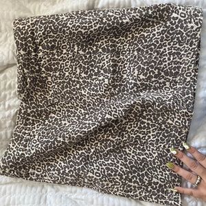 Free People 🤎 cheetah denim mini skirt